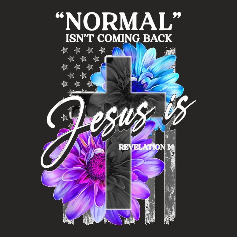 Normal Isn't Coming Back But Jesus Is Revelation 14 Usa Flag Ladies Fitted T-Shirt by URVIBUPADHYAY | Artistshot