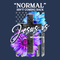 Normal Isn't Coming Back But Jesus Is Revelation 14 Usa Flag Ladies Denim Jacket | Artistshot