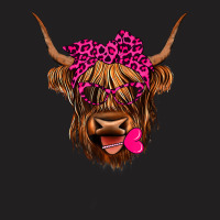 Valentines Highland Cow With Hearts Bandana And Glasses T-shirt | Artistshot