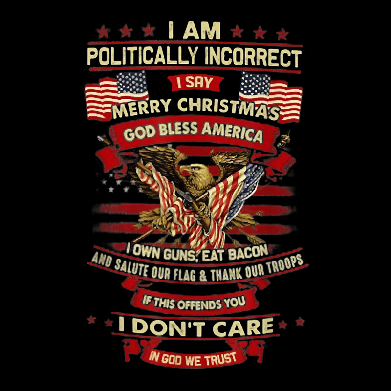 I Am Politically Incorrect I Say Merry Christmas God Bless Men's 3/4 Sleeve Pajama Set | Artistshot