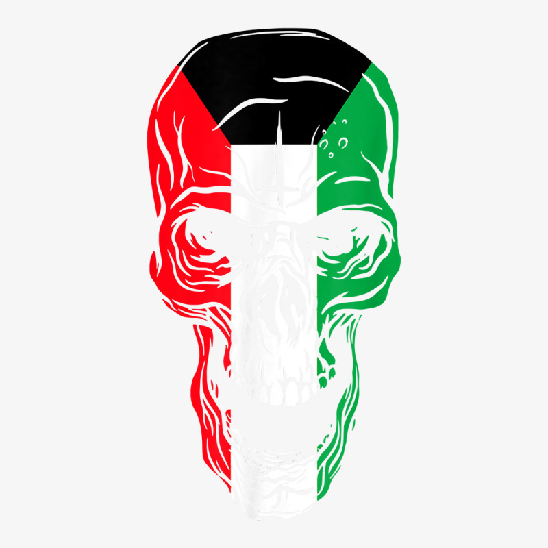 Kuwait Flag Colours Skull T Shirt Ladies Fitted T-Shirt by cm-arts | Artistshot