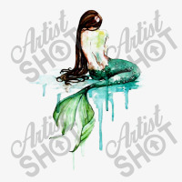 Green Tailed Mermaid  Mermaid Watercolor Painting Art Ladies Fitted T-shirt | Artistshot