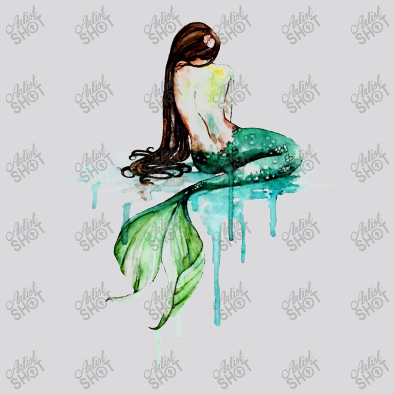 Green Tailed Mermaid  Mermaid Watercolor Painting Art Women's Triblend Scoop T-shirt | Artistshot