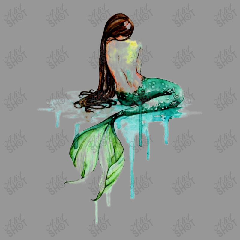 Green Tailed Mermaid  Mermaid Watercolor Painting Art Women's V-neck T-shirt | Artistshot