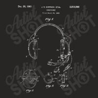 Headphones Patent Blueprint Ladies Fitted T-shirt | Artistshot