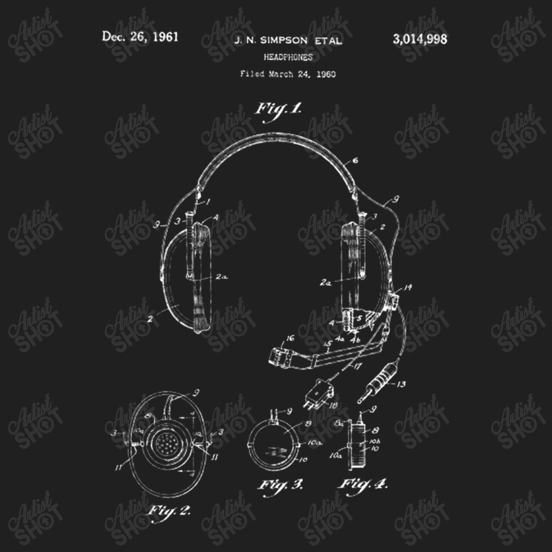 Headphones Patent Blueprint Ladies Polo Shirt by hatetheme | Artistshot