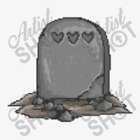 Headstone With Hearts Pixel Art Headstone Ladies Fitted T-shirt | Artistshot