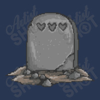 Headstone With Hearts Pixel Art Headstone Ladies Denim Jacket | Artistshot