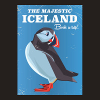 Majestic Iceland Puffin Vintage Travel Poster Tank Top | Artistshot