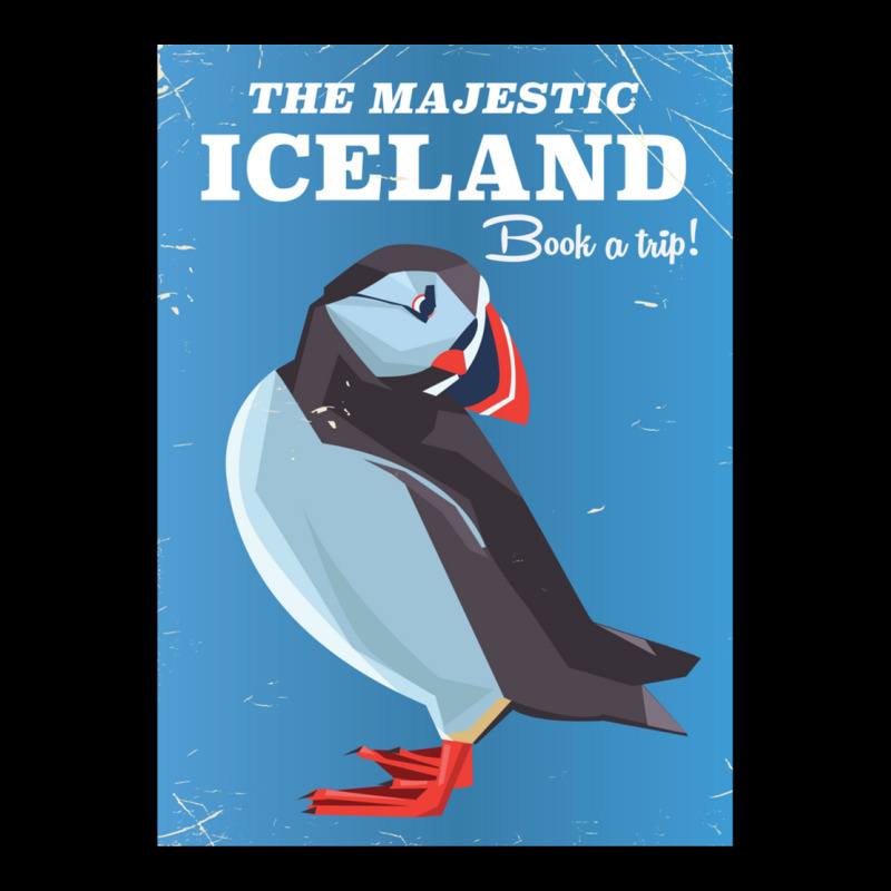 Majestic Iceland Puffin Vintage Travel Poster V-Neck Tee by KennethSteele | Artistshot