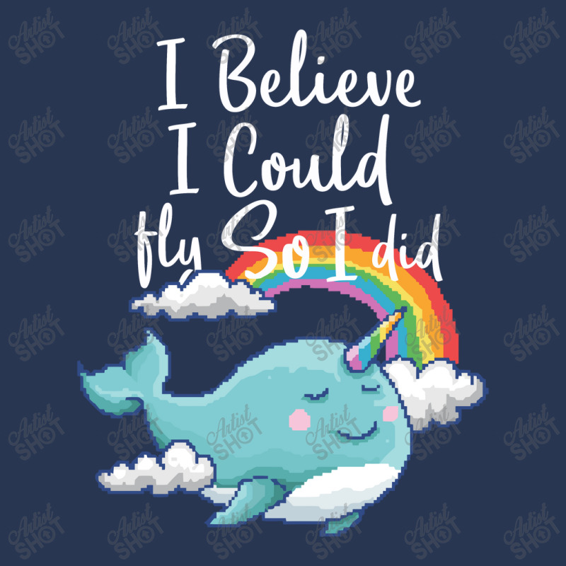 I Believe I Could So I Did Narwhal Pixel Art Ladies Denim Jacket By ...