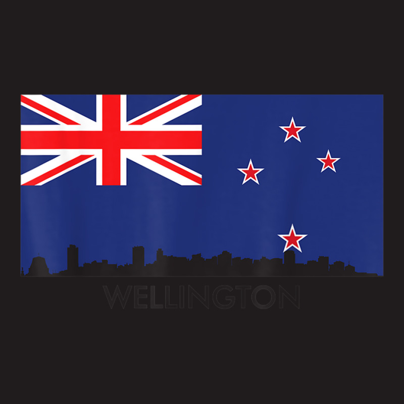 Wellington Skyline New Zealand Flag T Shirt Waist Apron | Artistshot