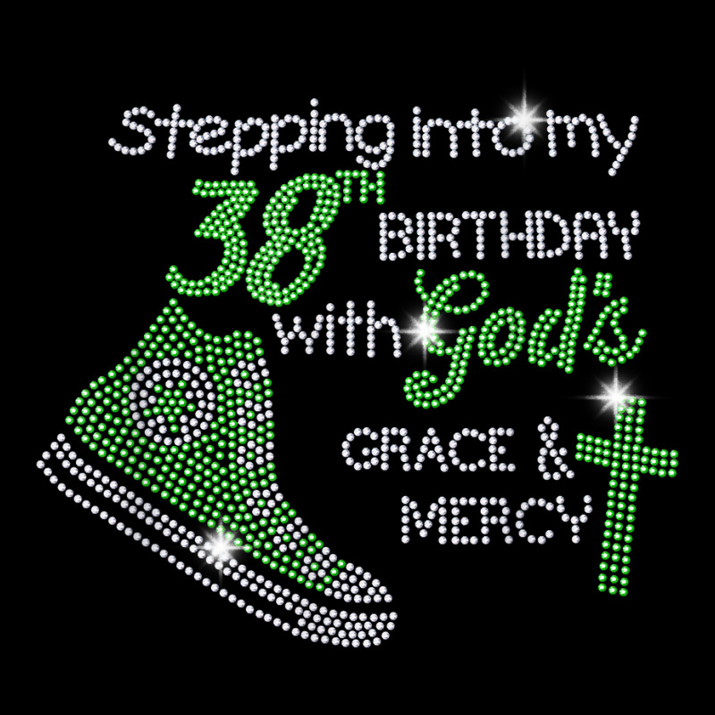 Stepping Into My 38th Birthday With God Bling Rhinestone T Shirt Youth Sweatshirt by cm-arts | Artistshot