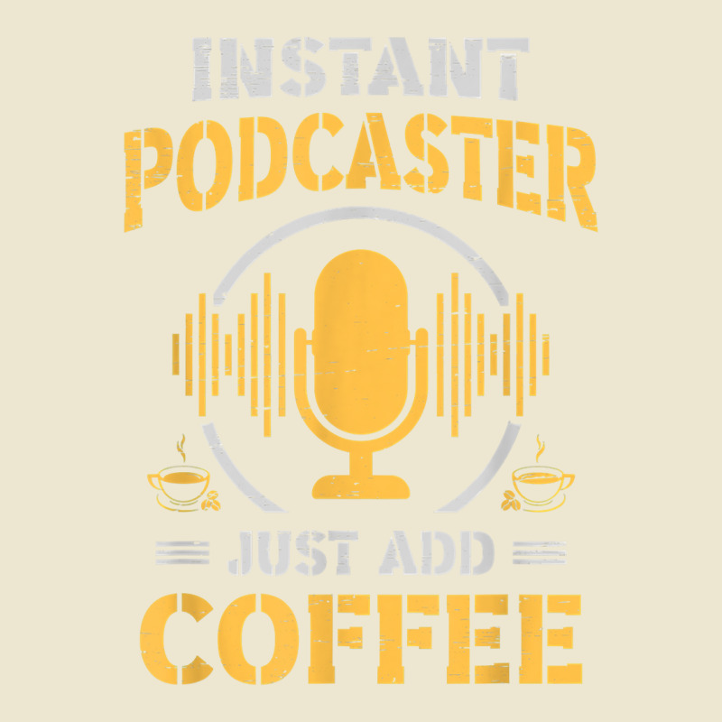 Instant Podcaster Just Add Coffee T Shirt Cropped Hoodie by cm-arts | Artistshot