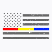 Thin Red Gold Blue Line Flag Emergency Services Sweatshirt T-shirt | Artistshot