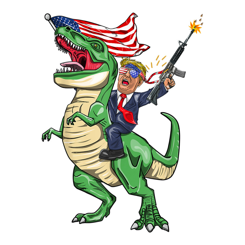 Machine Gun Trump On T Rex Dinosaur With American Flag Stainless Steel Water Bottle | Artistshot