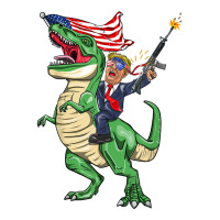 Machine Gun Trump On T Rex Dinosaur With American Flag Sticker | Artistshot