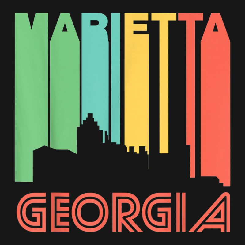 Retro 1970's Style Marietta Georgia Skyline T Shirt Medium-length Apron | Artistshot