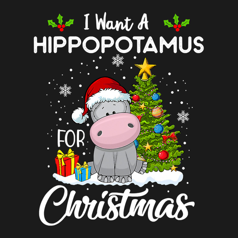 Hippopotamus I Want A Hippopotamus For Christmas Xmas Hippo 209 Hippo Full-length Apron | Artistshot