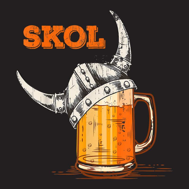 Mens Skol Nordic Viking Helmet Drinking Glass T Shirt T-shirt | Artistshot