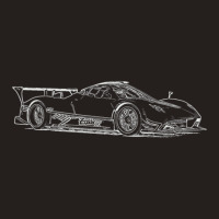 Pagani Zonda R Supercar Racing Wireframe White Tank Top | Artistshot