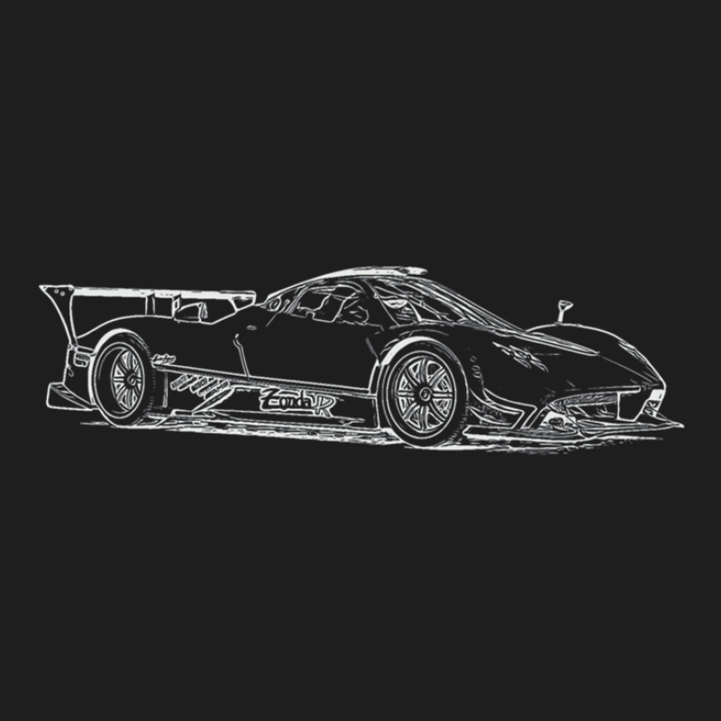 Pagani Zonda R Supercar Racing Wireframe White Classic T-shirt by ShawnMochol | Artistshot