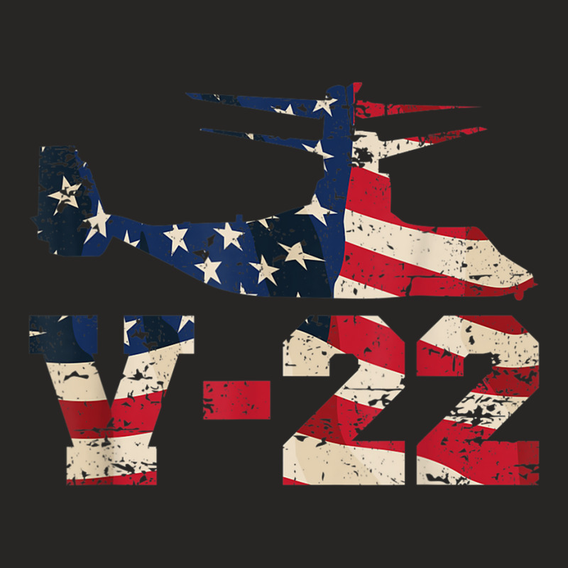 V 22 Osprey Military Aircraft Distressed Usa Flag Overlay T Shirt Ladies Fitted T-Shirt by cm-arts | Artistshot