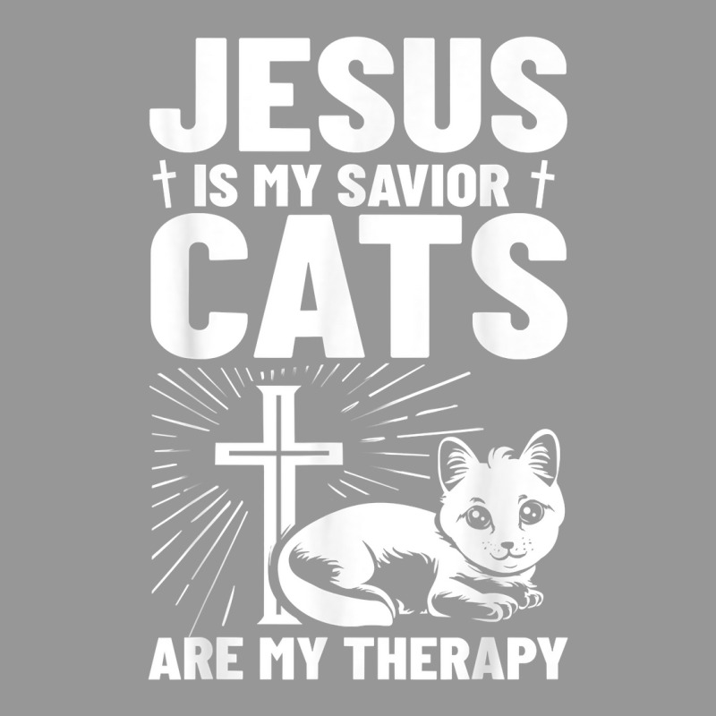 Jesus Is My Savior Cats Are My Therapy 1st Time Cat Owner T Shirt Women's V-Neck T-Shirt by zheralalumo | Artistshot