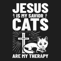 Jesus Is My Savior Cats Are My Therapy 1st Time Cat Owner T Shirt Classic T-shirt | Artistshot