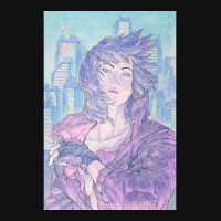 Cyberpunk Girl Landscape Canvas Print | Artistshot