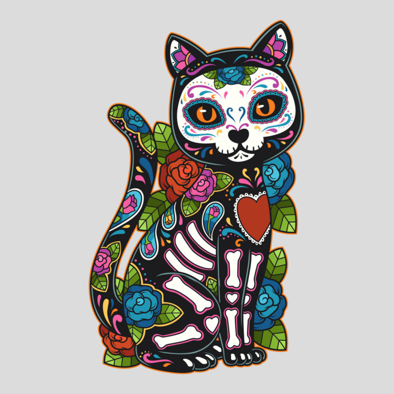 Cat Sugar Skull Mexico Calavera Dia De Los Muertos Halloween Sweatshir Men's Polo Shirt by cm-arts | Artistshot