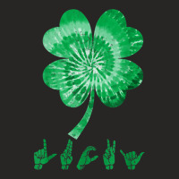 Irish Lucky Sign Language Shirt Deaf St Patricks Day Asl T Shirt Ladies Fitted T-shirt | Artistshot