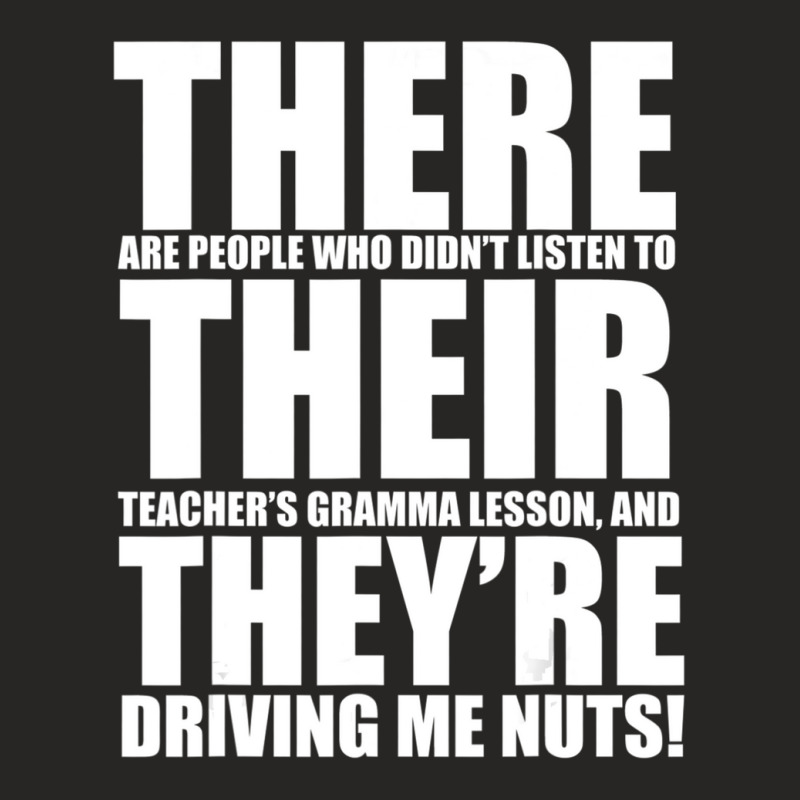 There Their They're English Grammar Humor Teacher Ladies Fitted T-Shirt by Konlasa6638 | Artistshot