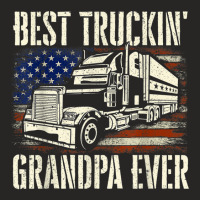 Best Truckin' Grandpa   Big Rig Semi Truck Driver Trucker T Shirt Ladies Fitted T-shirt | Artistshot