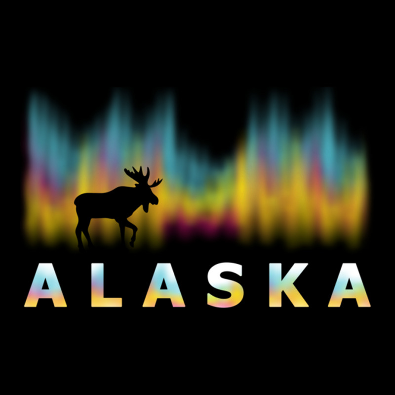 Alaska Reindeer Design With Polar Lights And Moose Pullover Hoodie Cropped Hoodie by cm-arts | Artistshot