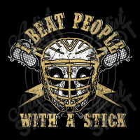 I Beat People With A Stick Skull Lacrosse Player Pocket T-shirt | Artistshot