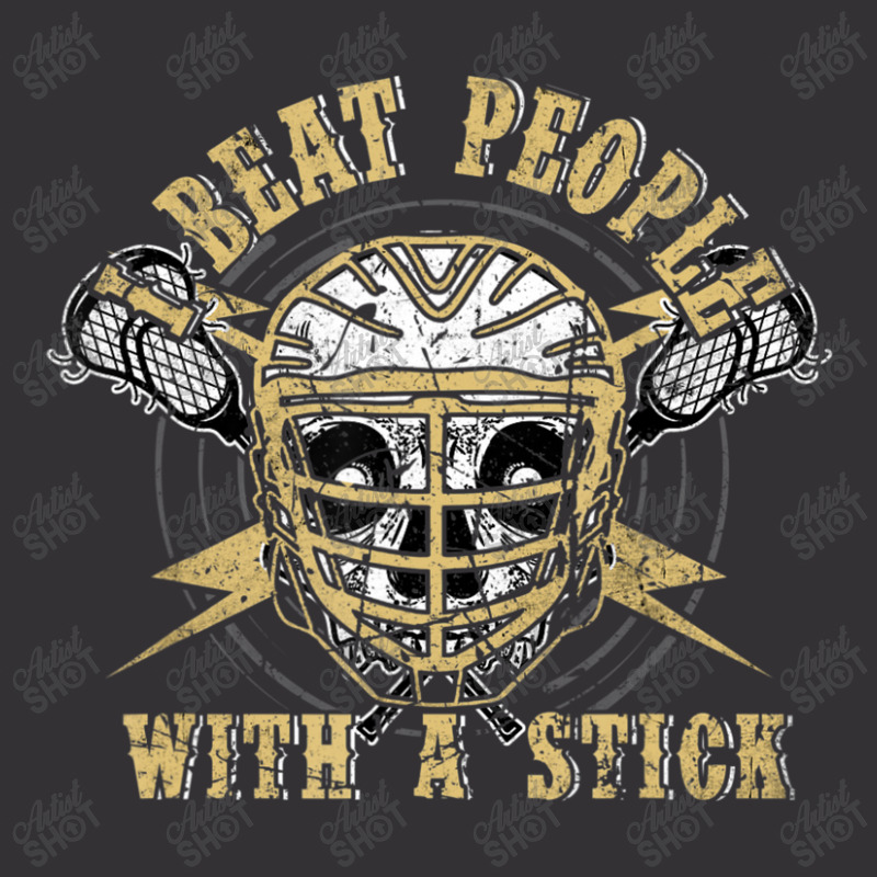 I Beat People With A Stick Skull Lacrosse Player Vintage Hoodie by Min02 | Artistshot