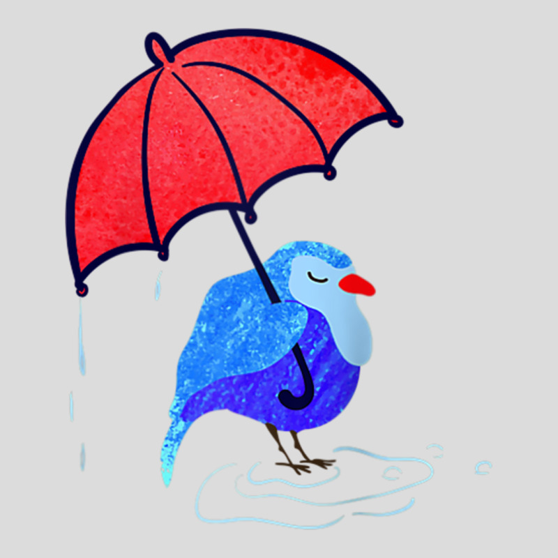 Cool Blue Bird With Red Umbrella Under Rain Animal Standing Raglan Bas Men's Polo Shirt | Artistshot