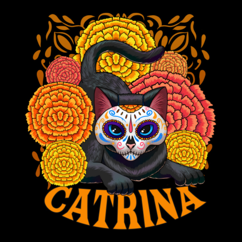 Black Cat With Catrina Mask And Flowers Toddler Sweatshirt by atereabag | Artistshot