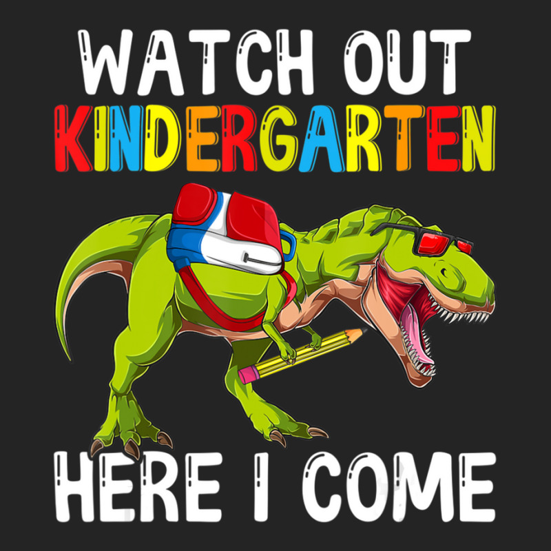 Wach Ou Kindergaren Here I Come Dino Rex Back O School 3/4 Sleeve Shirt | Artistshot