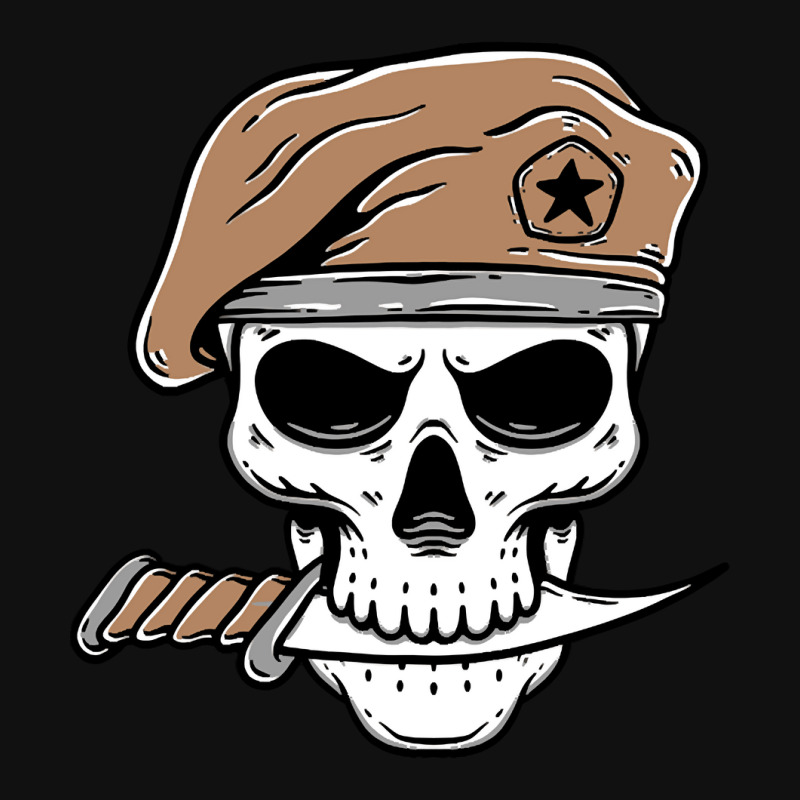 Skull Soldier Army With Knife, Skull Soldier Army With Knife Art, Skul Metal Print Square | Artistshot