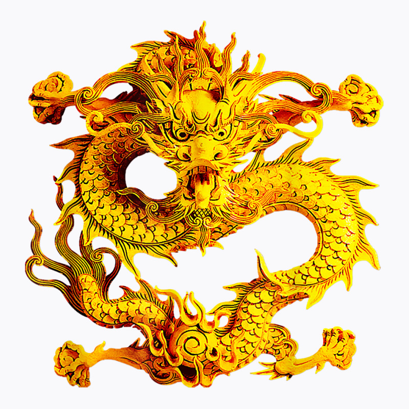 Fearless Golden Chinese Dragon Silhouette T Shirt 3d Effect T-shirt | Artistshot