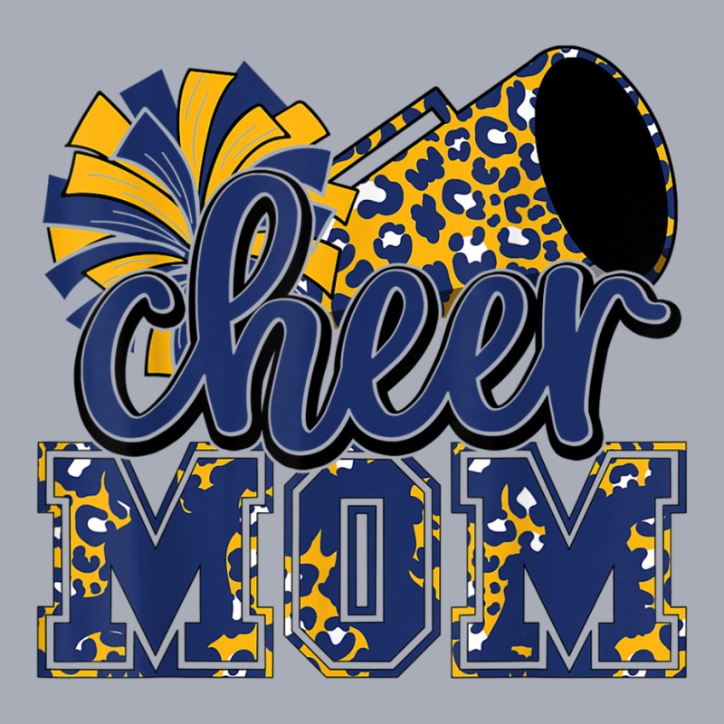 Cheer Mom Navy Leopard Cheer Poms & Megaphone T Shirt Tank Dress by cm-arts | Artistshot