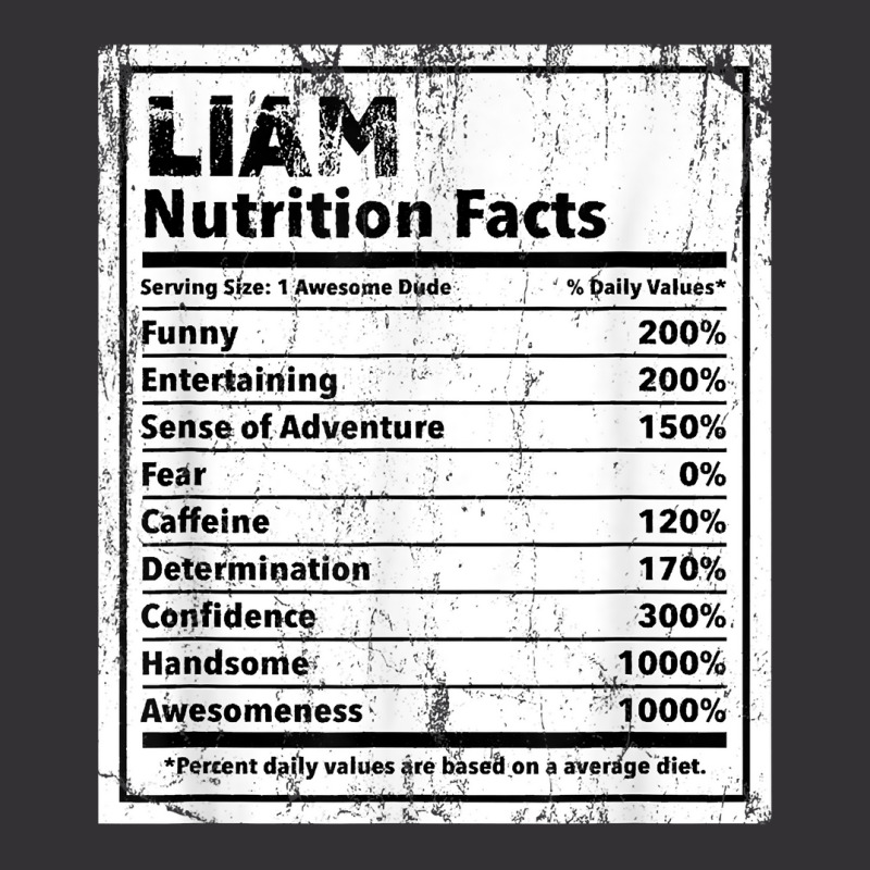 Liam Nutrition Facts Funny Name Humor Nickname Sarcasm T Shirt Vintage Short by cm-arts | Artistshot