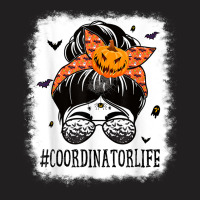 Coordinator Messy Bun Spooky Pumpkin Women Halloween Costume T Shirt T-shirt | Artistshot