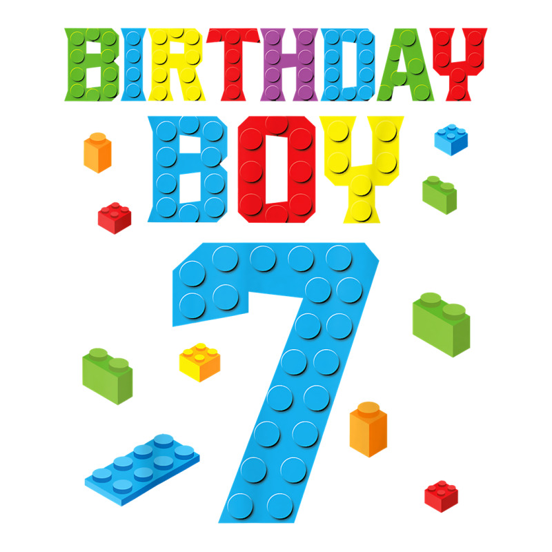 Master Builder 7th Birthday Boy 7 Seven Year Building Bricks T Shirt Men's T-shirt Pajama Set | Artistshot