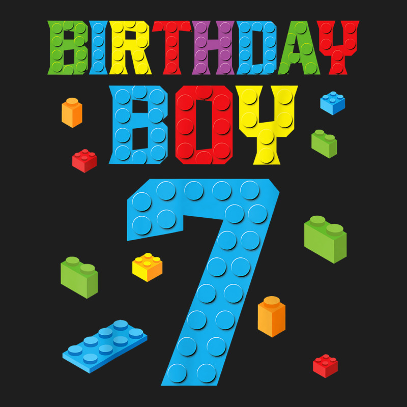 Master Builder 7th Birthday Boy 7 Seven Year Building Bricks T Shirt Classic T-shirt | Artistshot