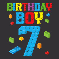 Master Builder 7th Birthday Boy 7 Seven Year Building Bricks T Shirt Vintage Hoodie | Artistshot