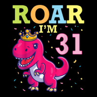 King Dinosaur Dance Happy My Birthday Roar I'm 31 Years Old Adjustable Cap | Artistshot