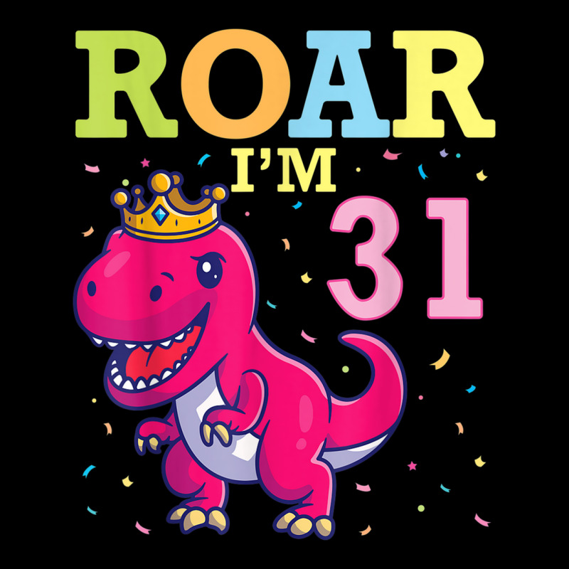 King Dinosaur Dance Happy My Birthday Roar I'm 31 Years Old Adjustable Cap | Artistshot